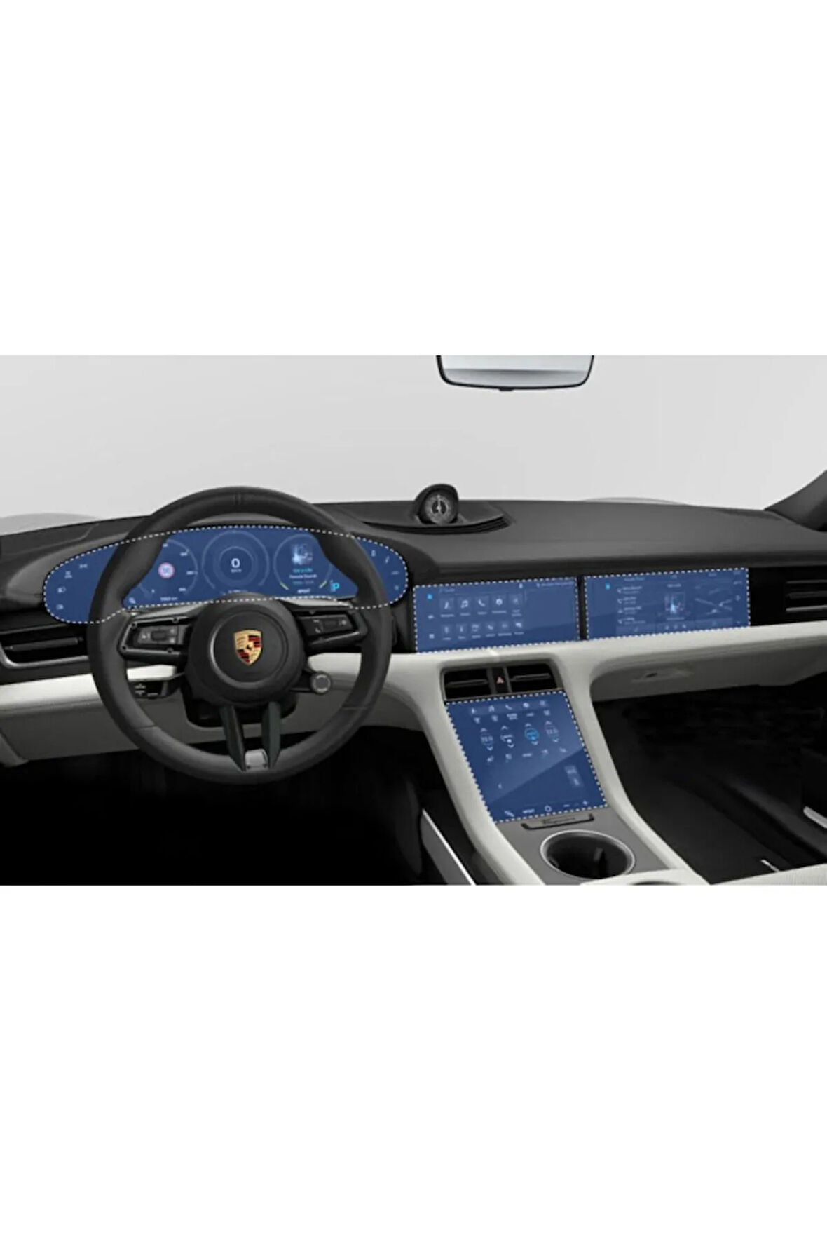 Porsche Taycan 4s Navigasyon Gösterge ve Bilgi Ekranı Uyumlu 9H Nano Ekran Koruyucu