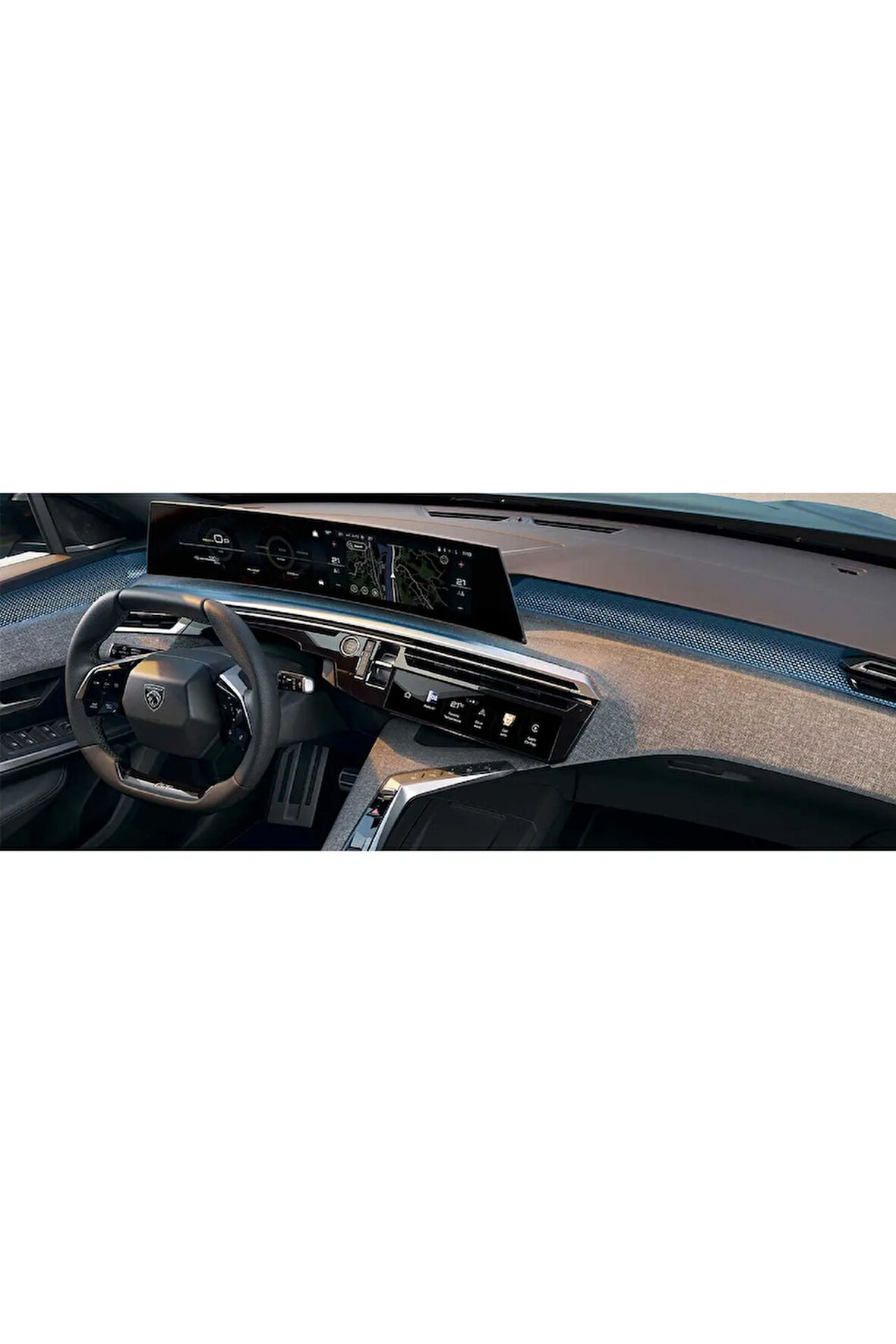 Peugeot 5008 Panoramik i-Cockpit Uyumlu Multimedya ve Klima Ekranı 9H Nano Ekran Koruyucu