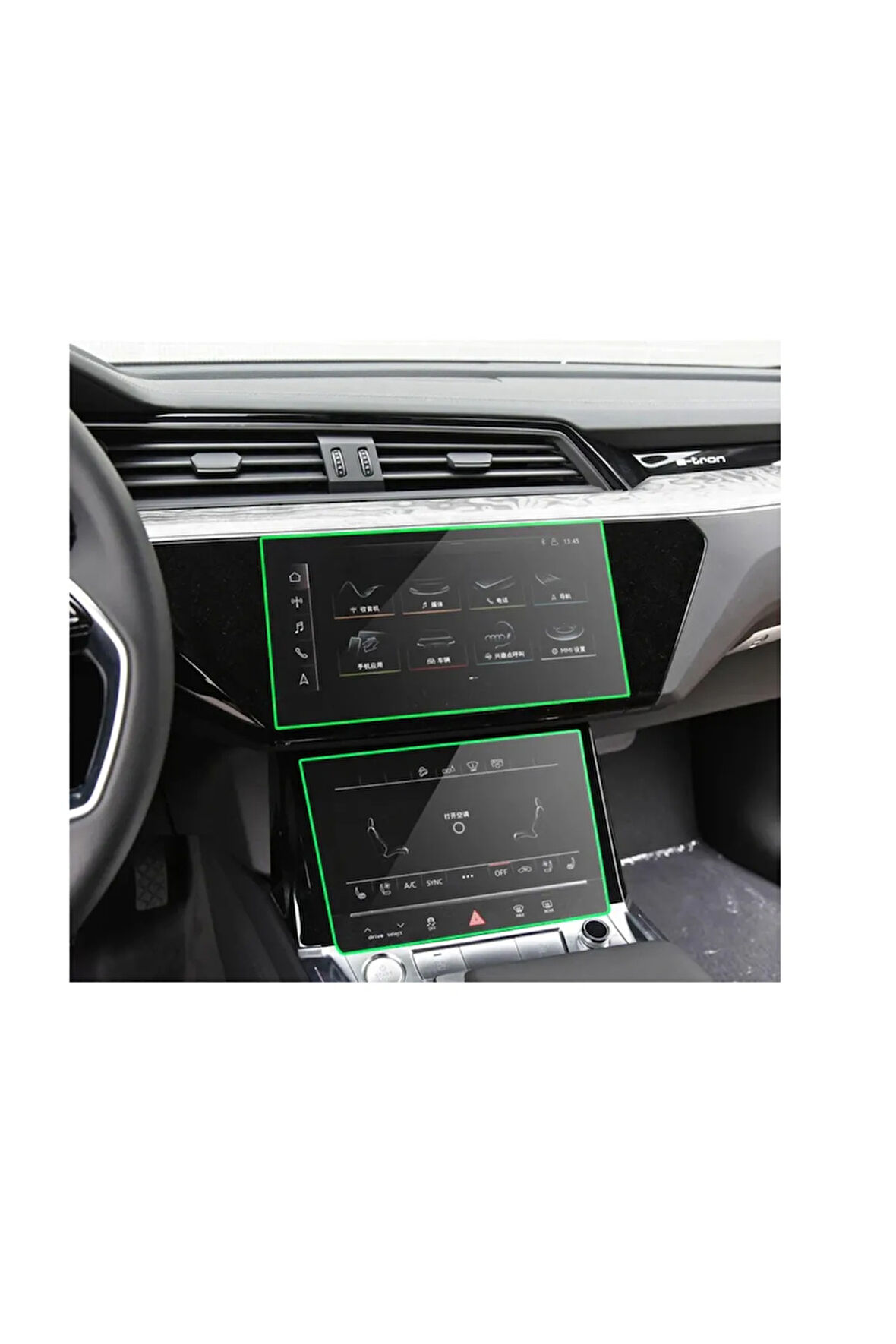 Audi E-tron Gösterge Ve Multimedya Çift Ekran Koruyucu Navigasyon 9H Nano Ekran Koruyucu