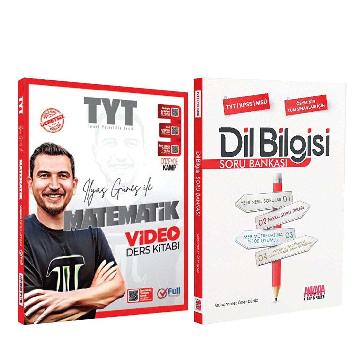 Full Matematik TYT Matematik Video Ders Kitabı ve AKM Dil Bilgisi Soru Bankası Seti 2 Kitap