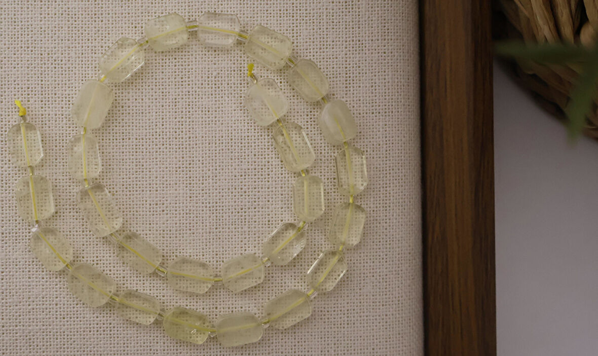 DİKDÖRTGEN KESİM LİMON KUVARS 8X12 MM DOĞAL TAŞ DİZİ- YÜKSEK KALİTELİ DOĞAL TAŞ