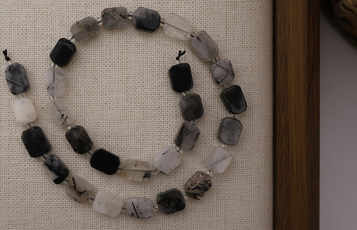 DİKDÖRTGEN KESİM RUTİL KUVARS 8X12 MM DOĞAL TAŞ DİZİ- YÜKSEK KALİTELİ DOĞAL TAŞ