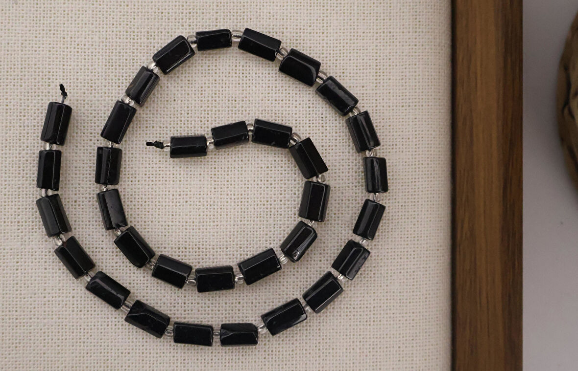 SİLİNDİR KÖŞELİ KESİM TURMALİN 8X11 MM DOĞAL TAŞ DİZİ- YÜKSEK KALİTELİ DOĞAL TAŞ