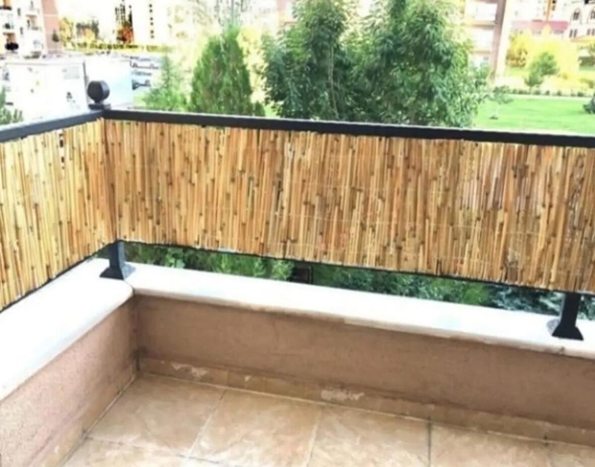 40 cm.x5m. Kamış Hasır Çit Balkon Çiti Bahçe Çiti