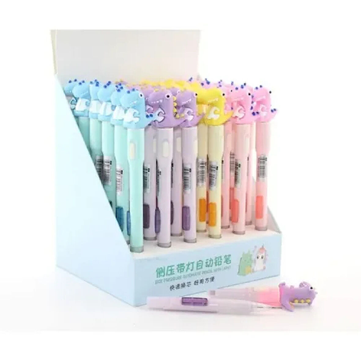 Dodes 07 Uçlu Ledli Dinazor Tasarımlı Kurşun Kalem