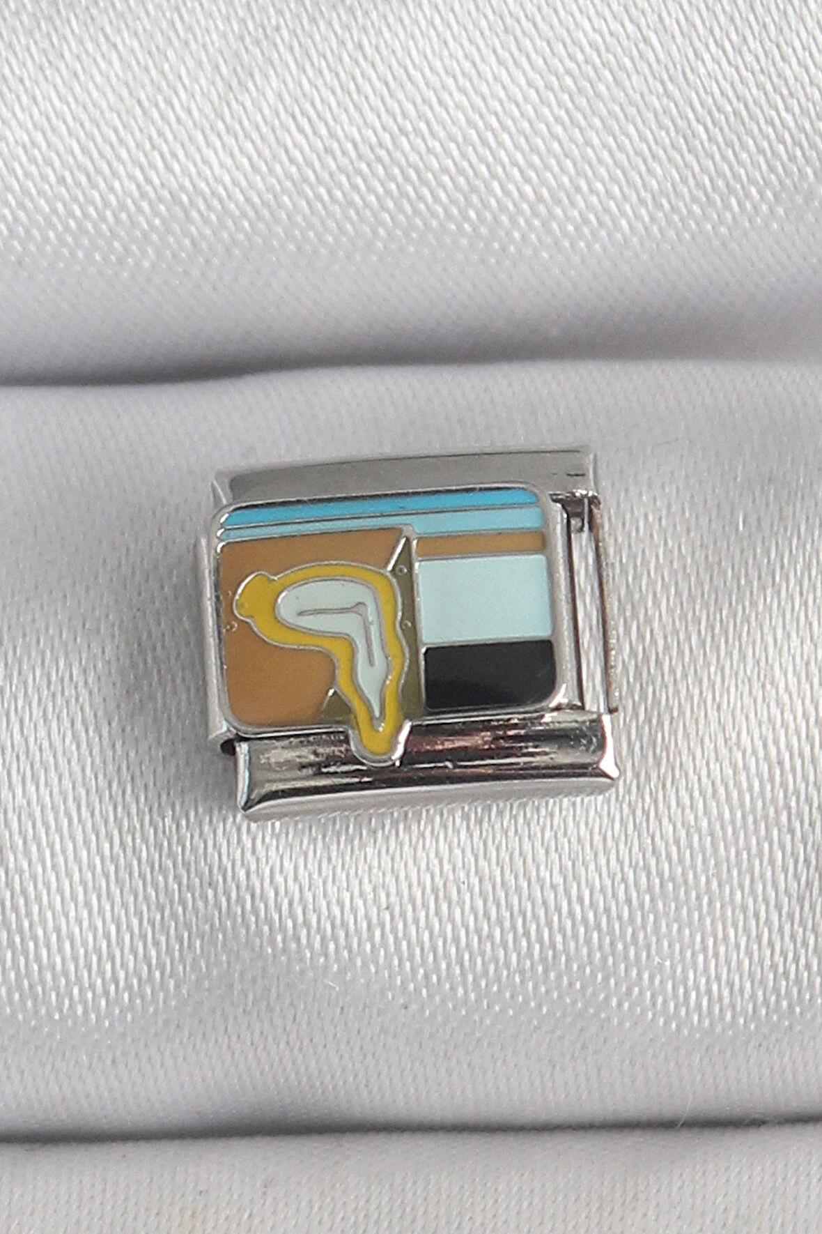 Dodes 316L Çelik Gümüş Renk Renkli Portre Model Nomination Charm TG27BC1394