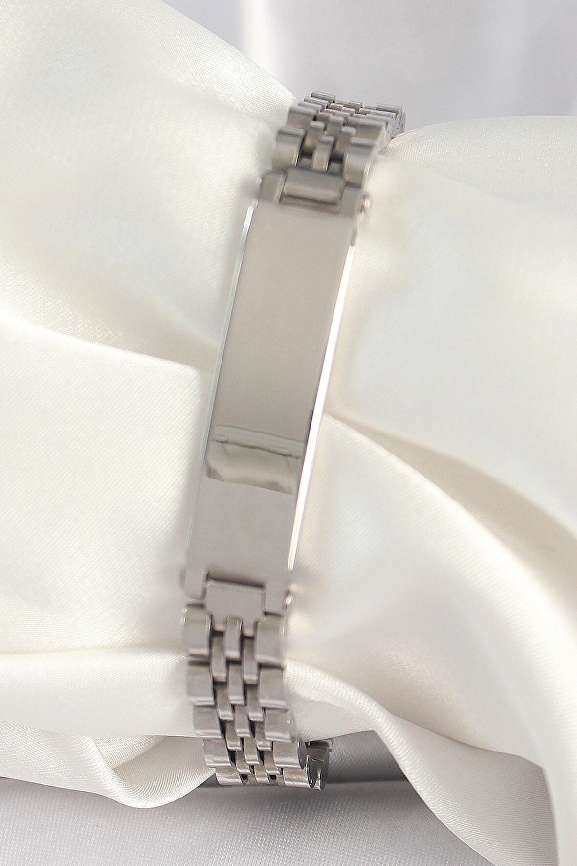 Dodes Dodes 316L Çelik Gümüş Renk Zincir Künye Model Erkek Bileklik TG27EB3718