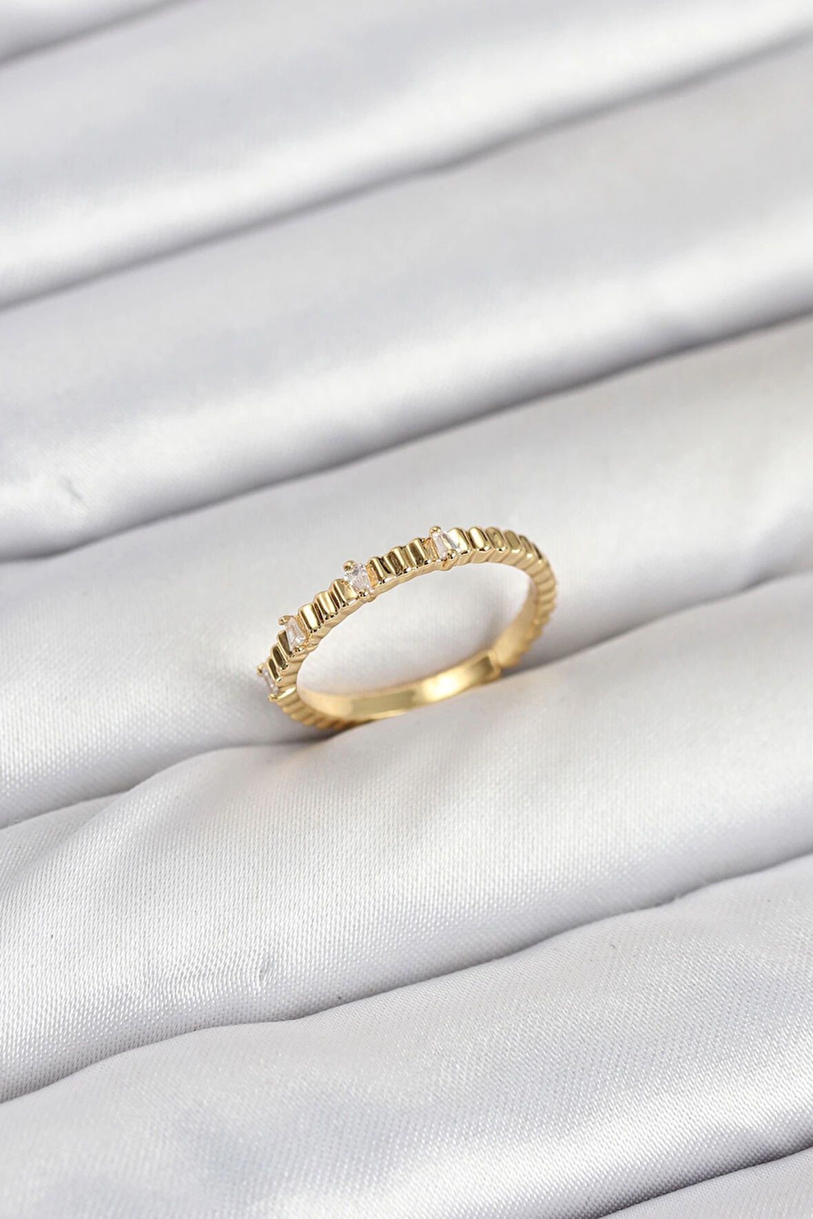 Dodes Pirinç Gold Renk Lazer Kesim Kadın Yüzük TG27BYK3892