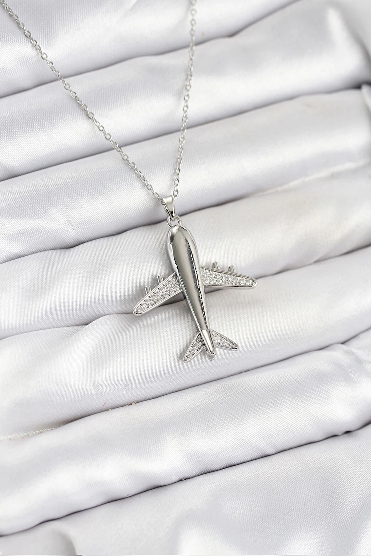 Dodes Dodes 316L Çelik Zincir Gümüş Renk Uçak Model Kadın Kolye TG27BKO10616