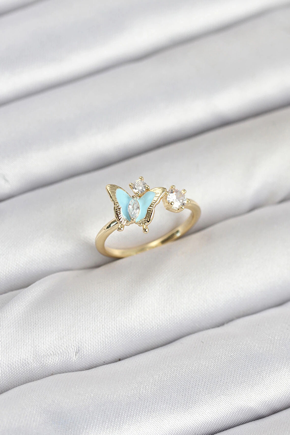 Dodes Pirinç Gold Renk Kelebek Model Kadın Yüzük TG27BYK3864