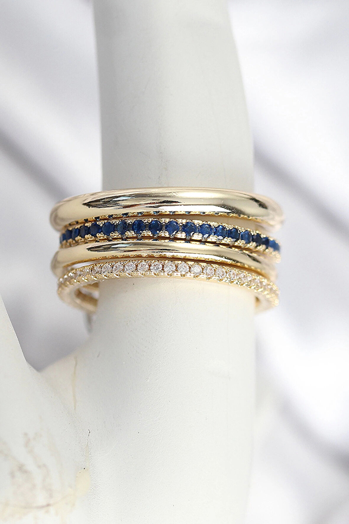 Dodes Pirinç Zirkon Taşlı Mix Renk 3'Lü Kadın Yüzük TG27BYK3826