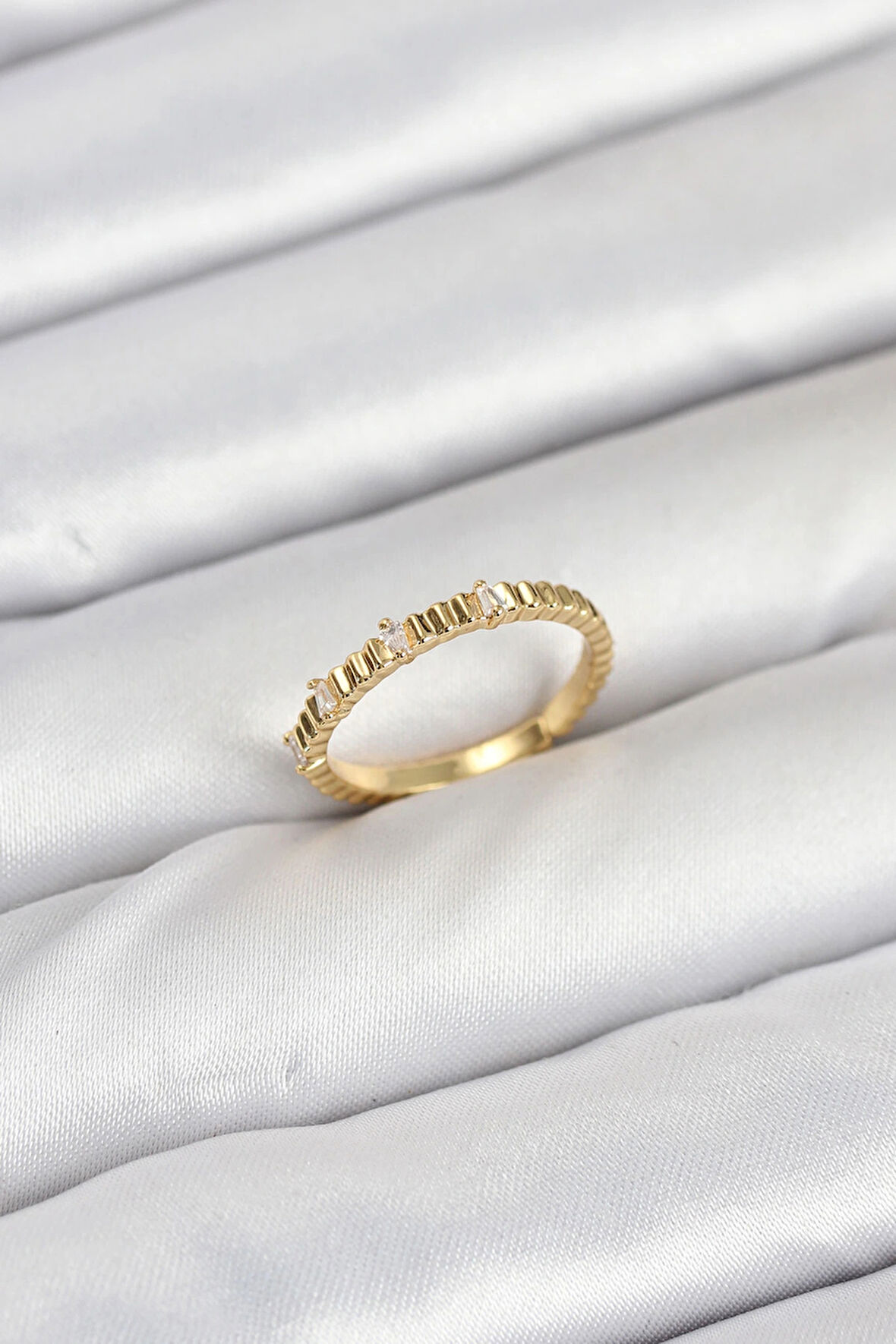 Dodes Dodes Pirinç Gold Renk Lazer Kesim Kadın Yüzük TG27BYK3892