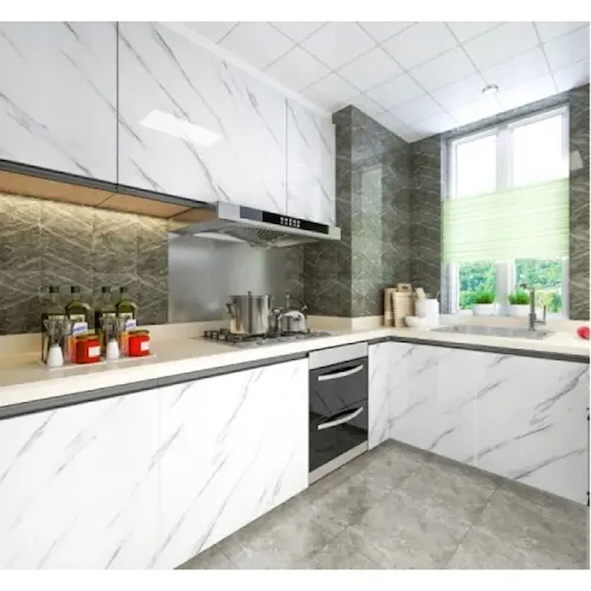 Dodes Mermer Desenli Yapışkanlı Tezgah Folyosu 5 mt.