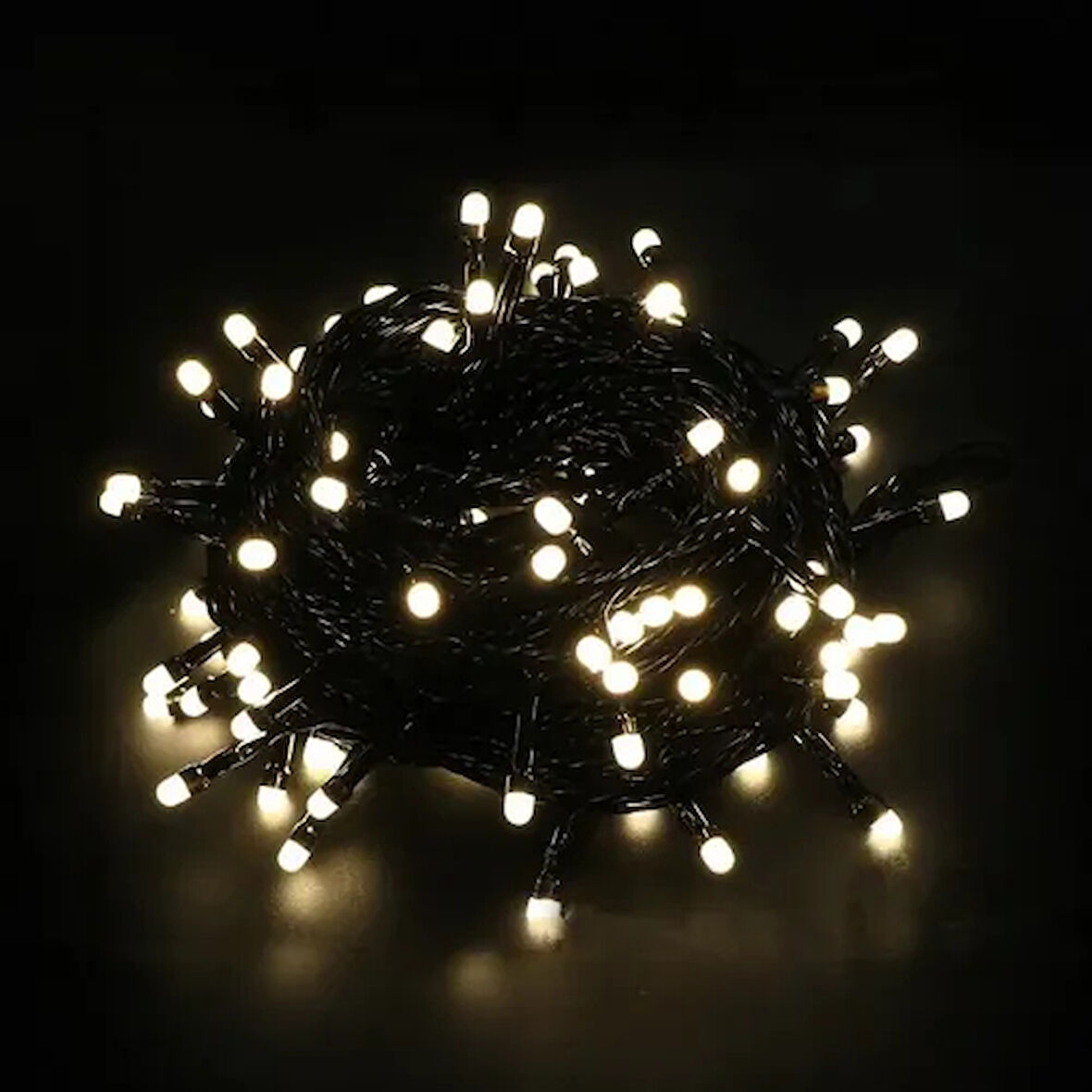 Dodes 10m 100 Led Boncuk Lamba Gün Işığı Siyah Kablo