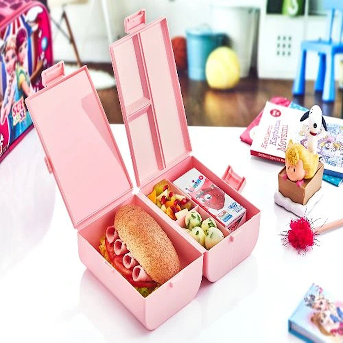 Dodes Çift Kapaklı Bölmeli Beslenme Kabı