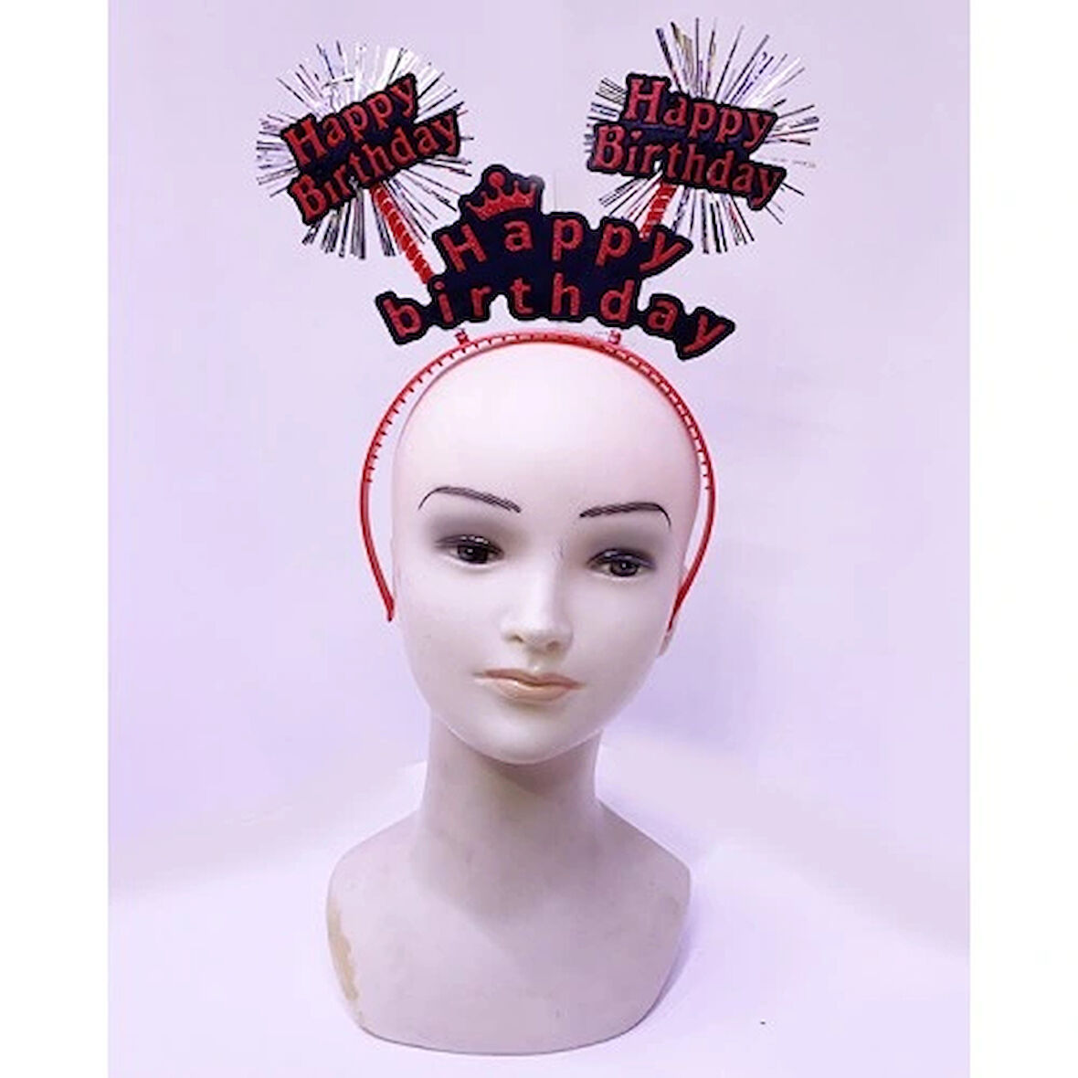 Dodes Happy Birthday Neon Kırmızı Doğum Günü Tacı