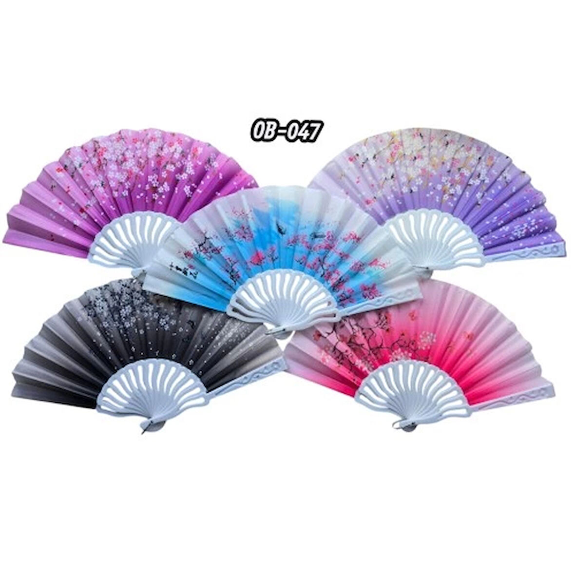 Dodes Plastik Kumaş Yelpaze 12 Adet Karışık Renk