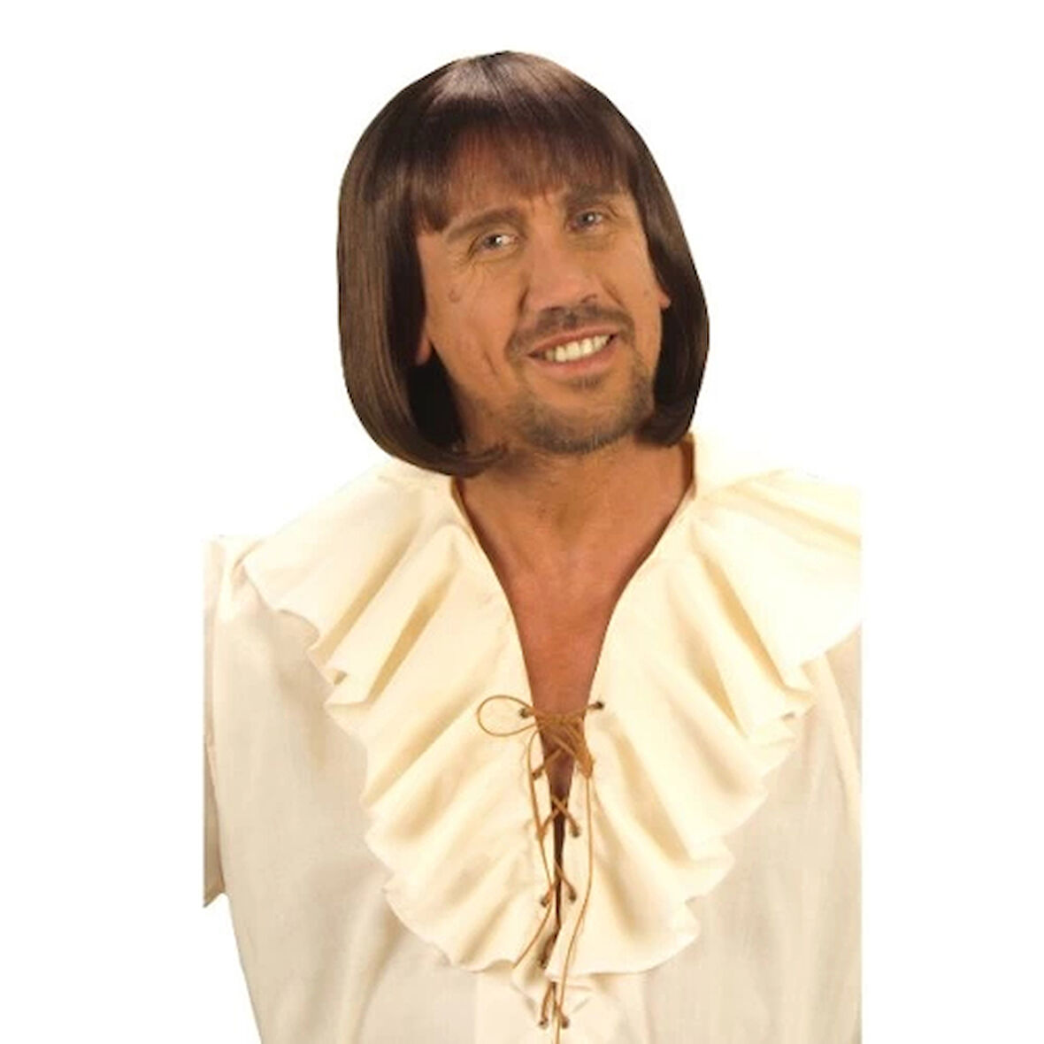 Dodes Kahve Renk Erkekler İçin Kısa Ortaçağ Peruğu