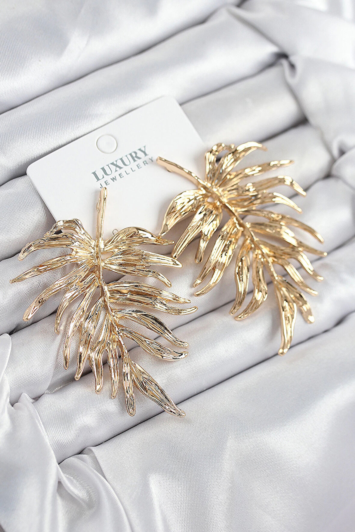 Dodes Pirinç Yaprak Model Gold Renk Kadın Küpe TG27BKP11212