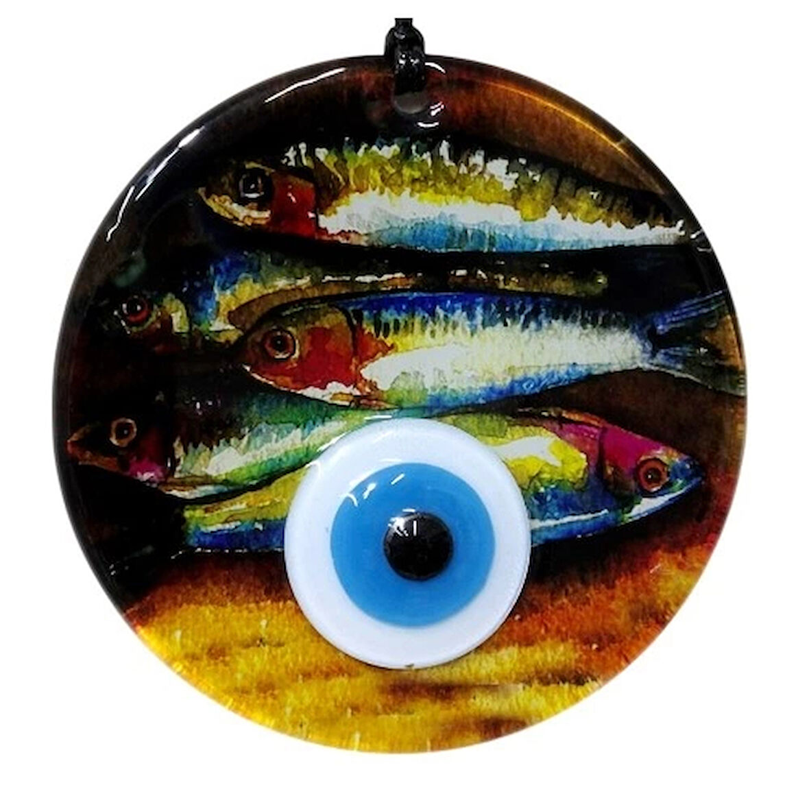 Dodes Balık Desenli 12 Cm Füzyon Cam Duvar Süsü