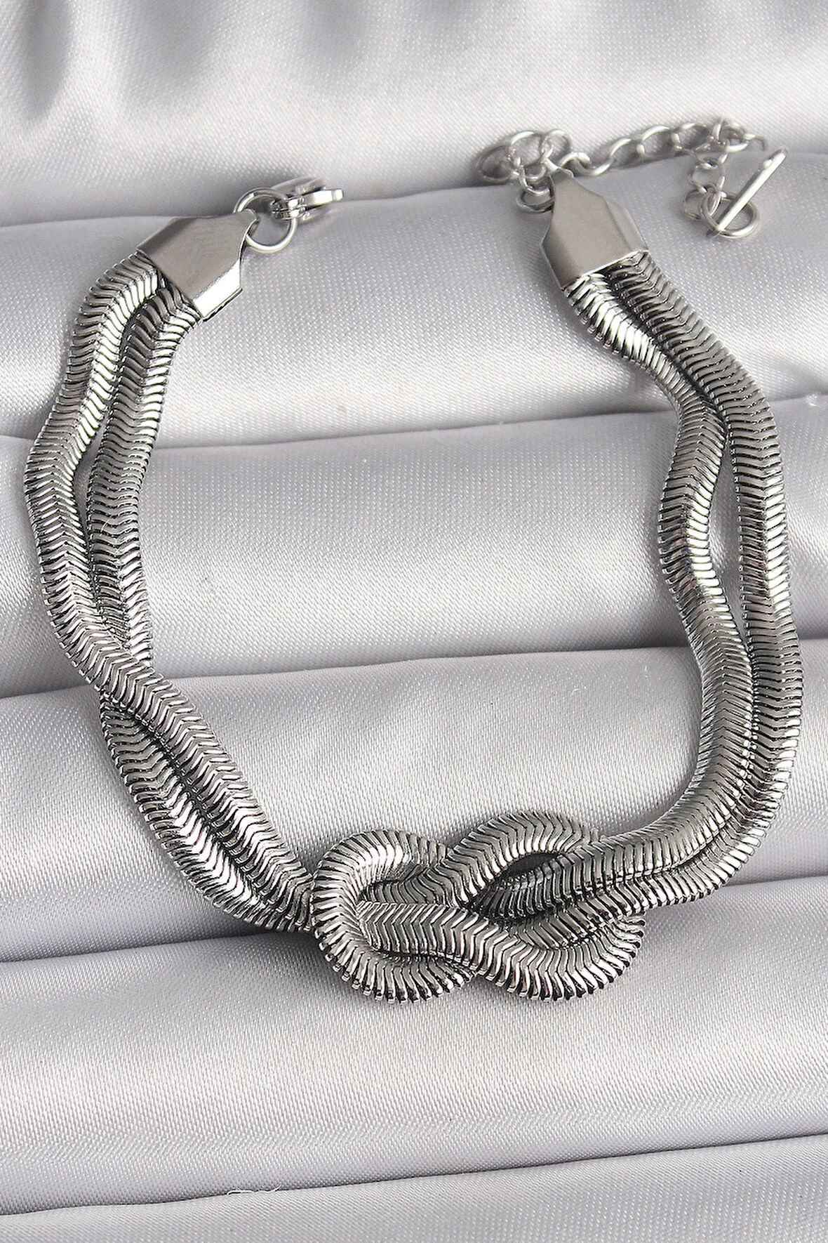 Dodes 316L Çelik Gümüş Renk Düğüm Model Kadın Bileklik TG27BB6711