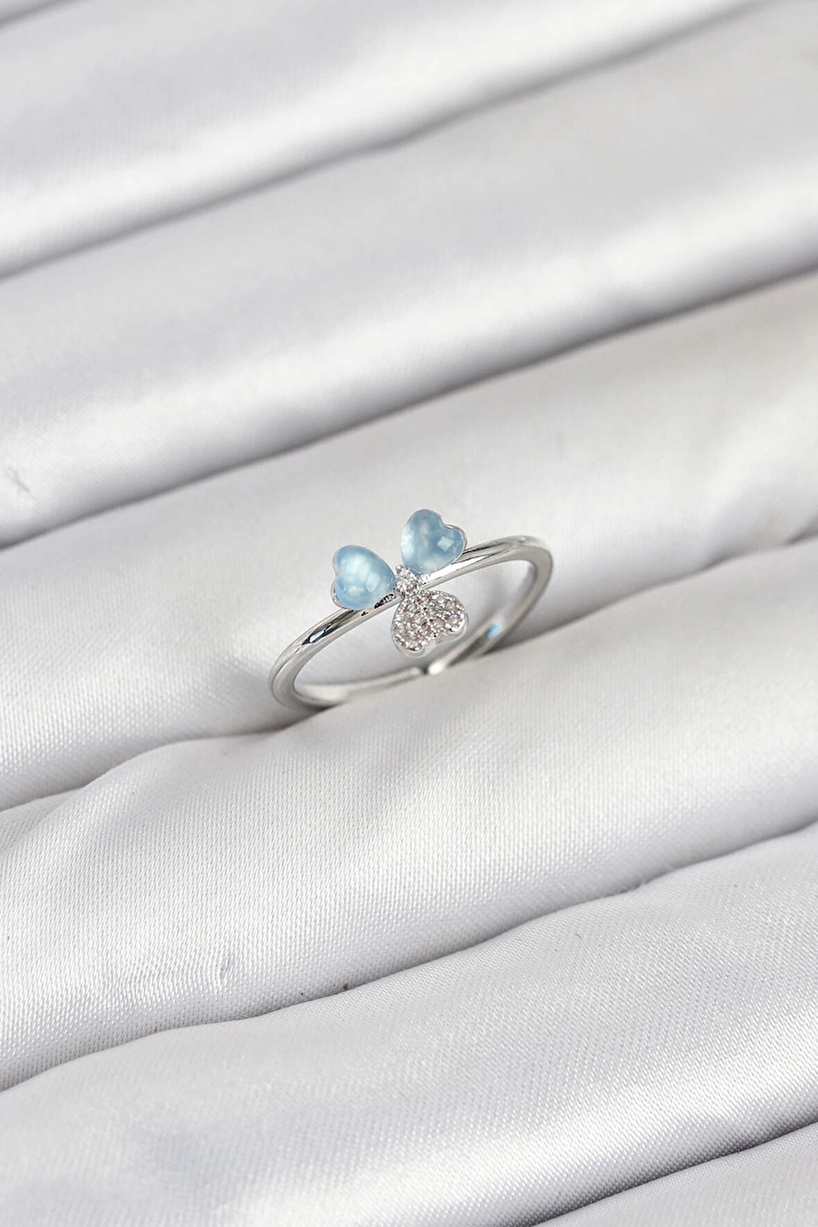 Dodes Dodes Pirinç Gümüş Renk Yonca Model Kadın Yüzük TG27BYK3895