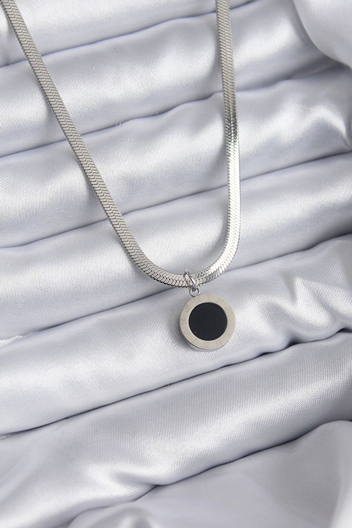 Dodes 316L Çelik Gümüş Renk İtalyan Zincir Model İşleme Detay Kadın Kolye TG27BKO7866