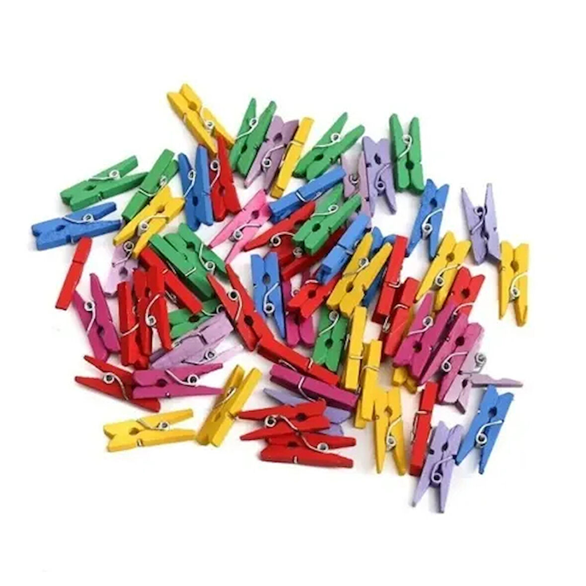 Dodes 100'lü Renkli Ahşap Mandal Seti (2.5 cm)