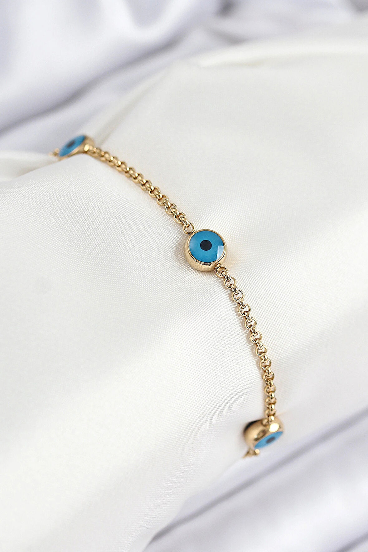 Dodes Dodes 316L Çelik Nazar Boncuğu Model Gold Renk Kadın Bileklik TG27BB7841