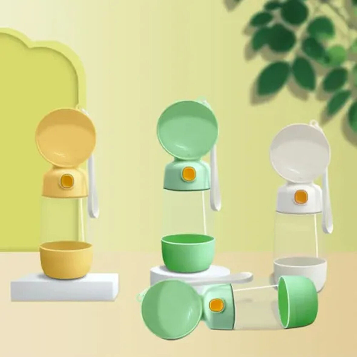 Dodes Taşınabilir Evcil Hayvan Mama Hazneli Su Matarası