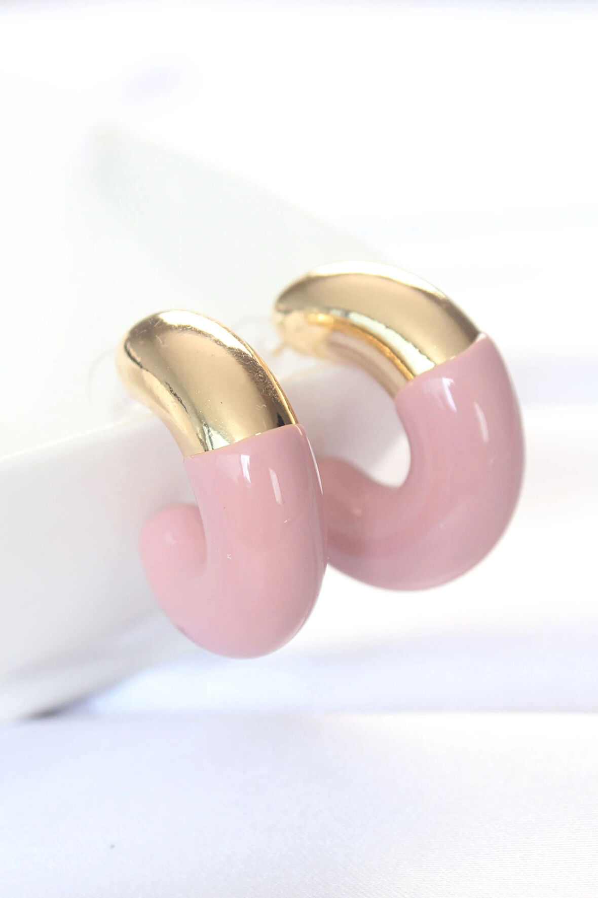 Dodes Dodes CCB Gül Kurusu Gold Çift Renk Küpe TG27BKP8872