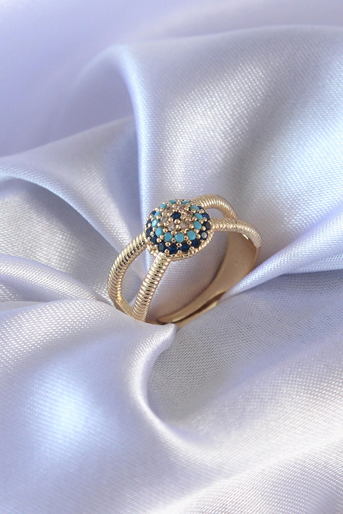 Dodes Gold Renk Nazar Boncuk Model Kadın Yüzük TG27BYK2568