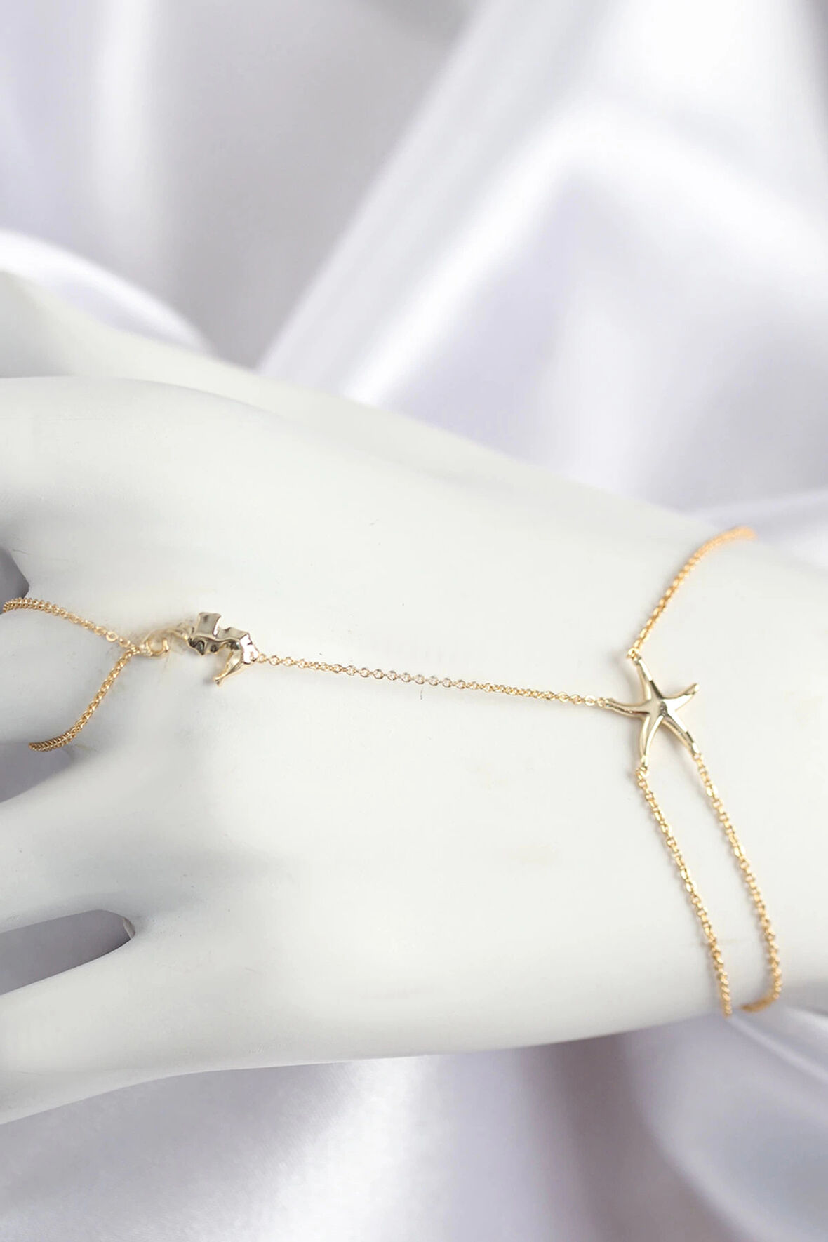 Dodes Pirinç Zirkon Taşlı Deniz Atı Ve Yıldız Model Gold Renk Şahmeran TG27SN713