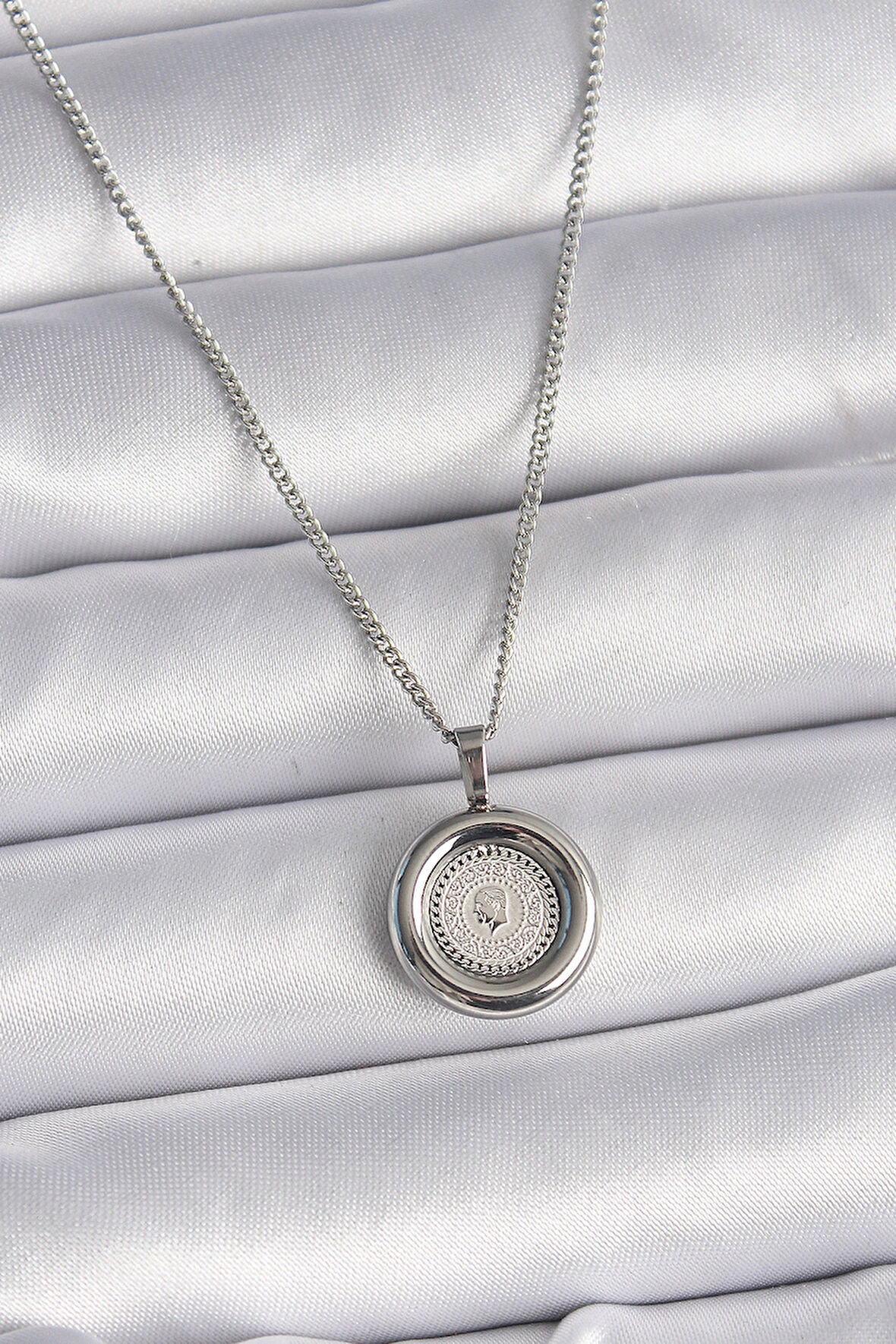 Dodes 316L Çelik Gümüş Renk Zincir Gümüş Renk Altın Model Kadın Kolye TG27BKO9571