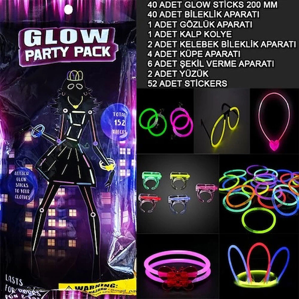 Dodes Fosforlu Parti Seti 152 Parça