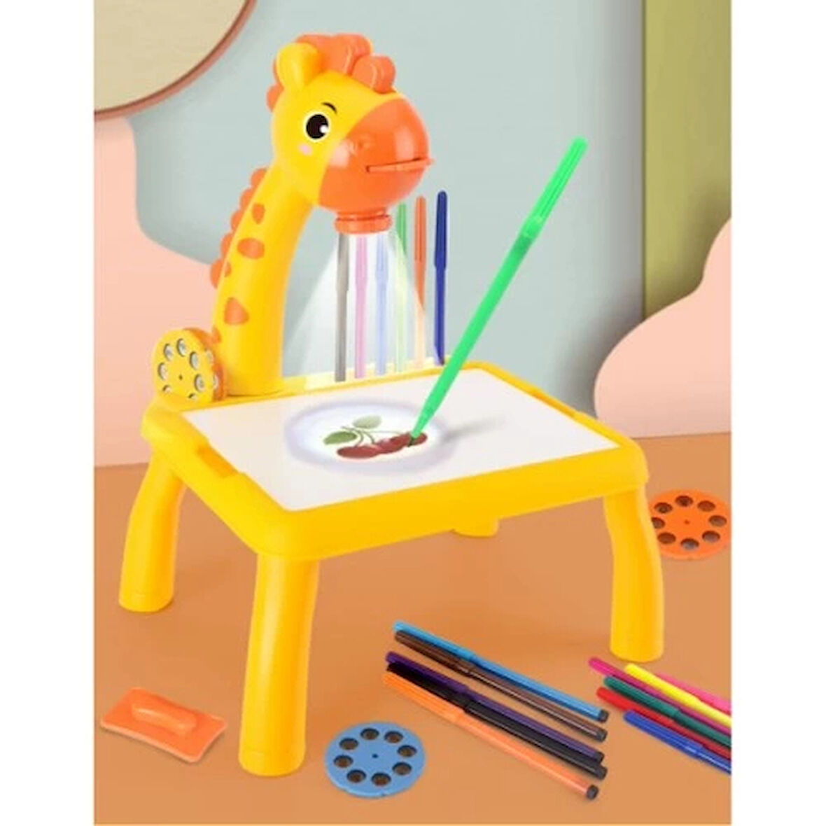 Dodes Zürafa Tasarımlı Projeksiyonlu Boyama Tahtası