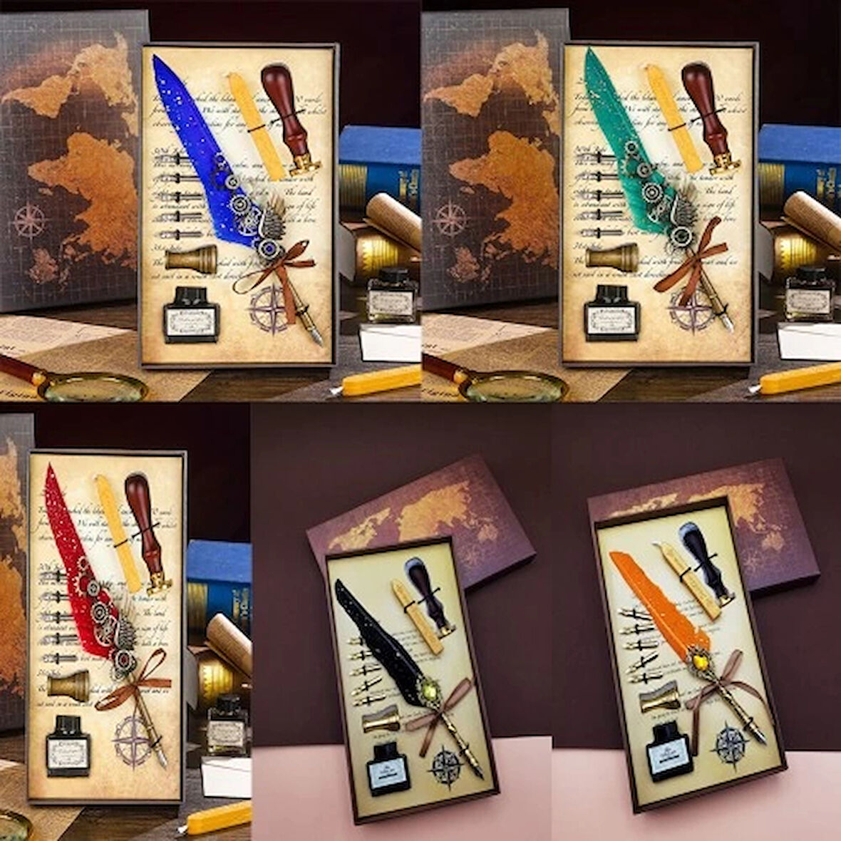 Dodes Tüylü Mürekkepli Divit Kalem Seti