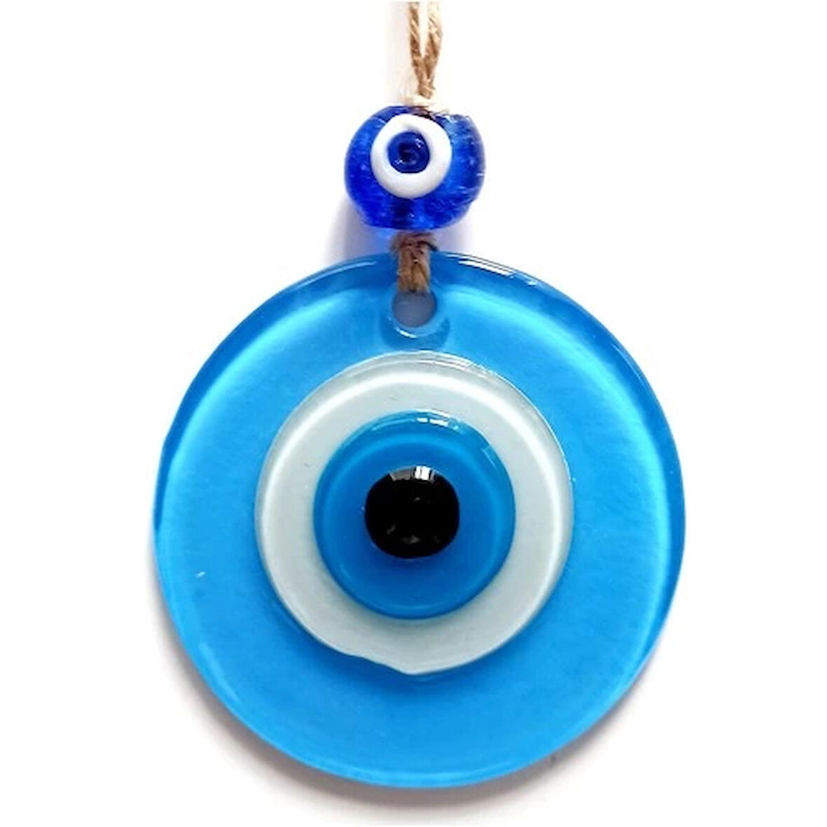 Dodes Nazar Boncuklu Bebek Mavisi Renginde Mini Duvar Süsü Dekoratif Hediyelik Cam Eşya
