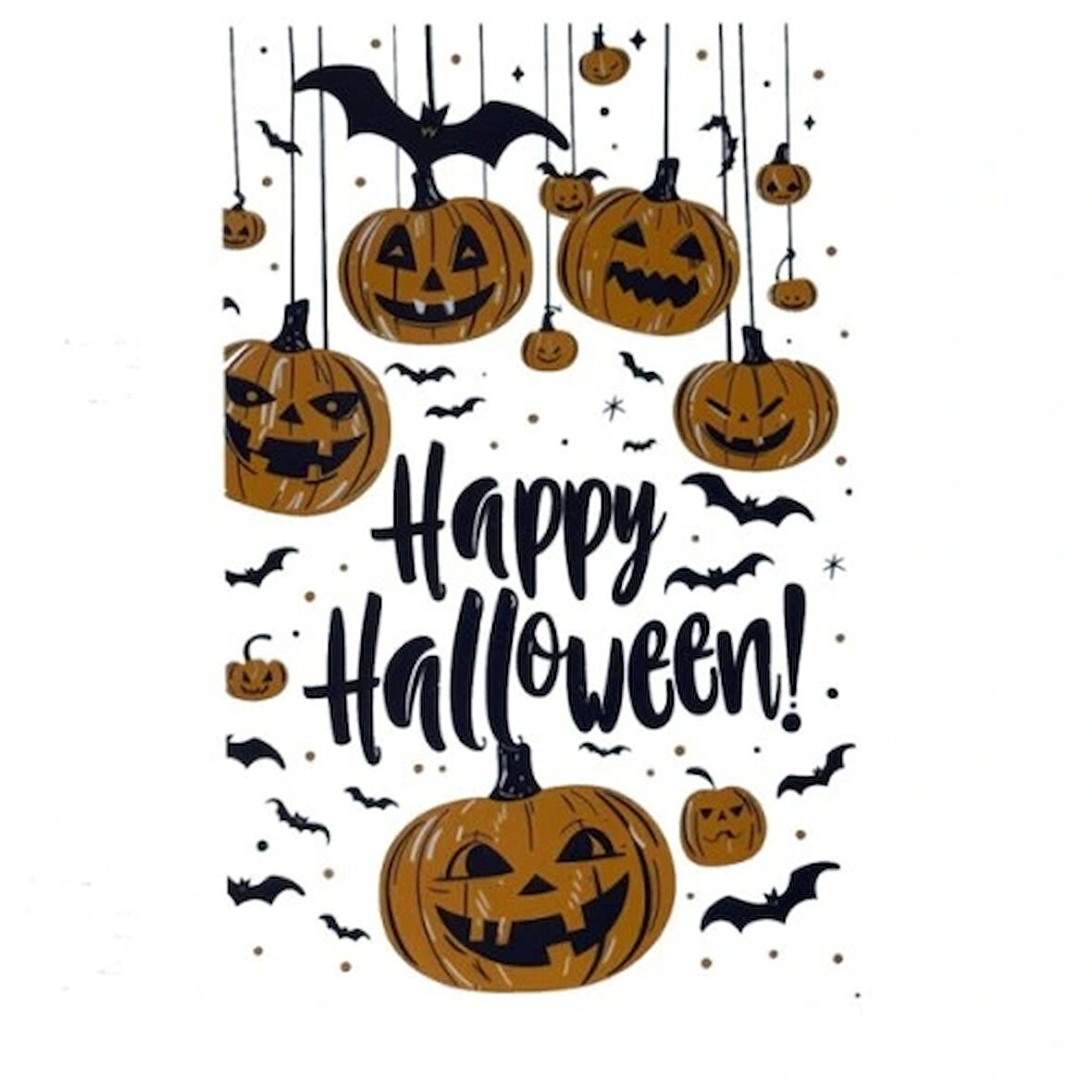 Dodes Halloween Temalı Balkabaklı Duvar Sticker Seti
