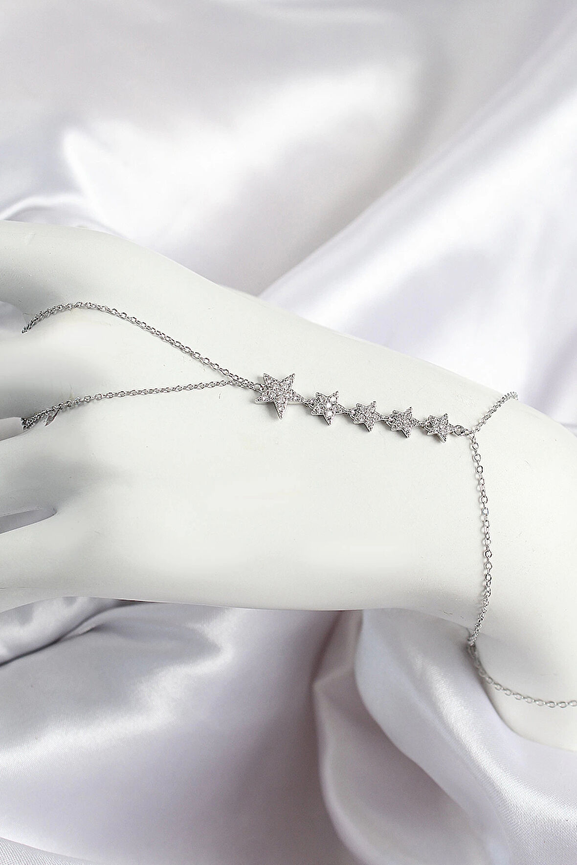 Dodes Pirinç Zirkon Taşlı Yıldız Model Gümüş Renk Kadın Şahmeran TG27SN702