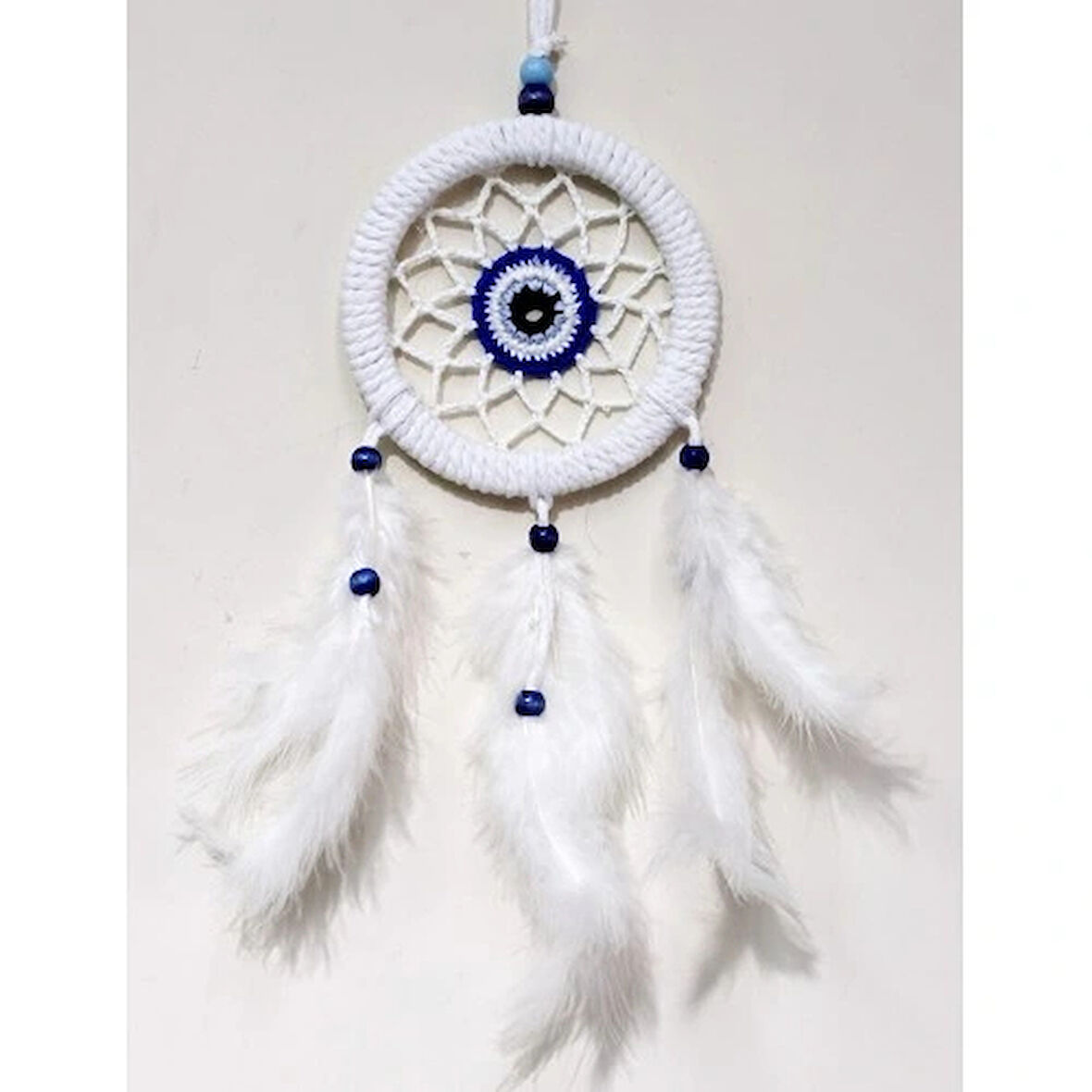 Dodes Zincir Örgülü 12 Santimetre Çapında Kuş Tüylü Duvar Süsü