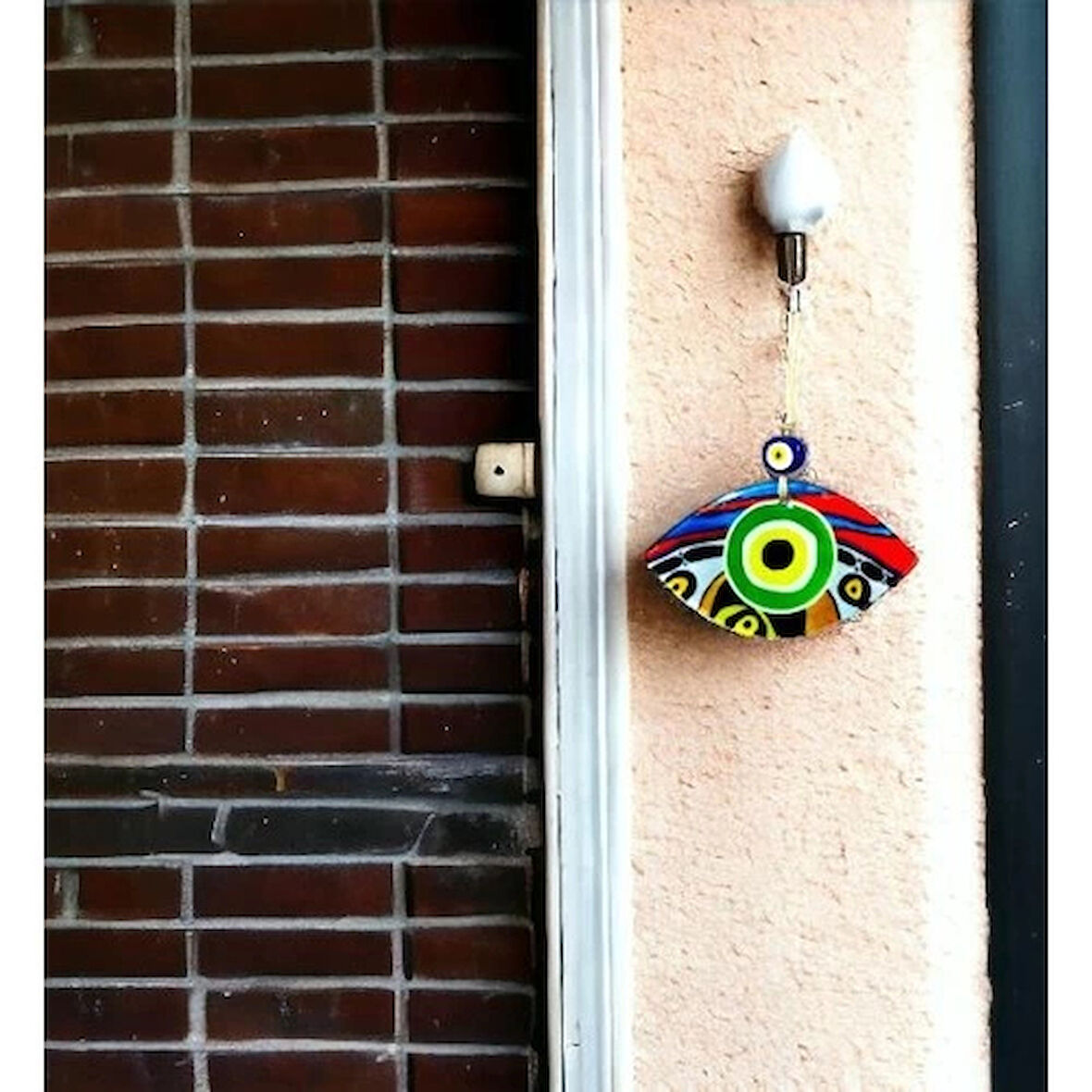 Dodes Yeşil Göz Modelli Füzyon Cam Duvar Dekorasyonu