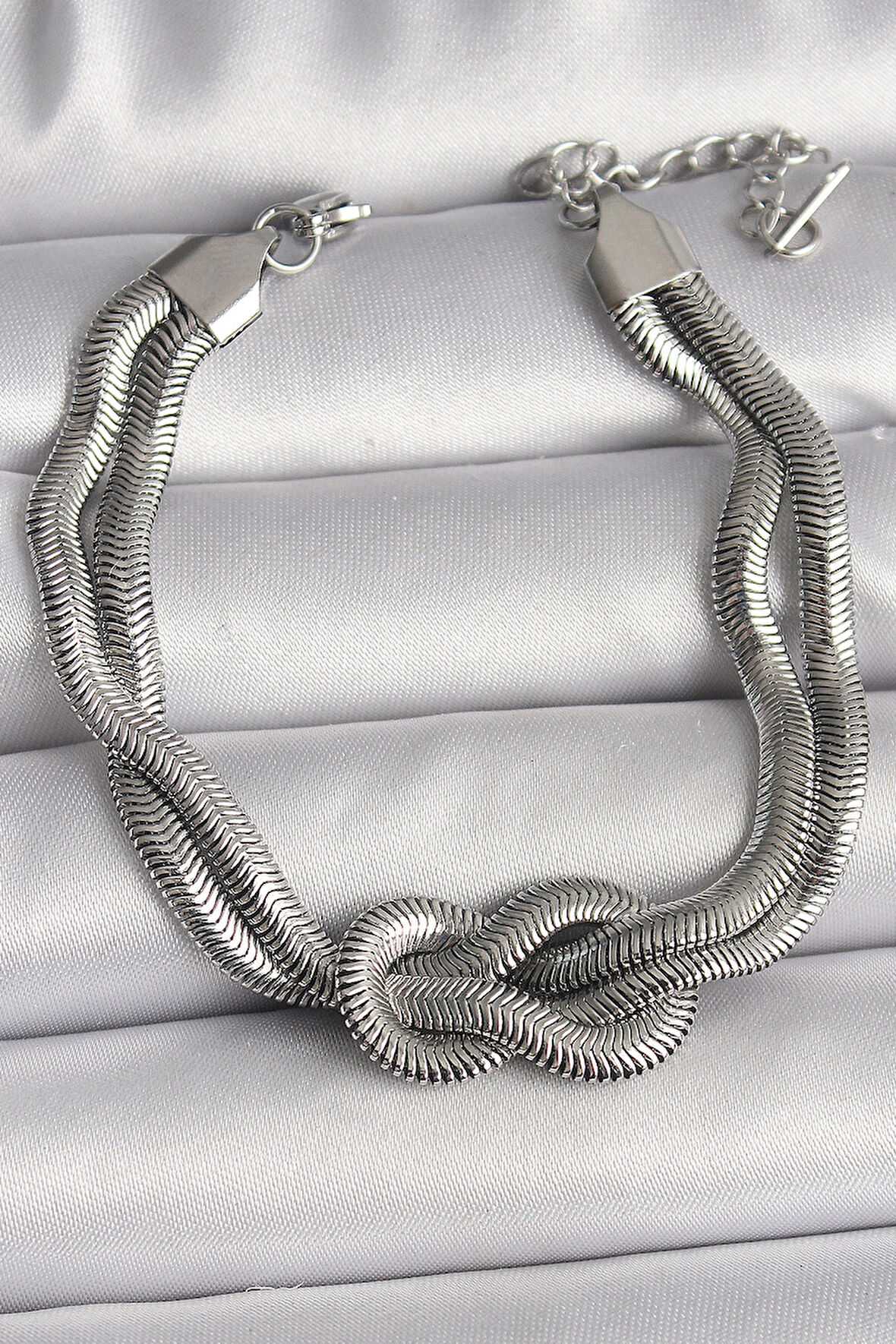 Dodes Dodes 316L Çelik Gümüş Renk Düğüm Model Kadın Bileklik TG27BB6711