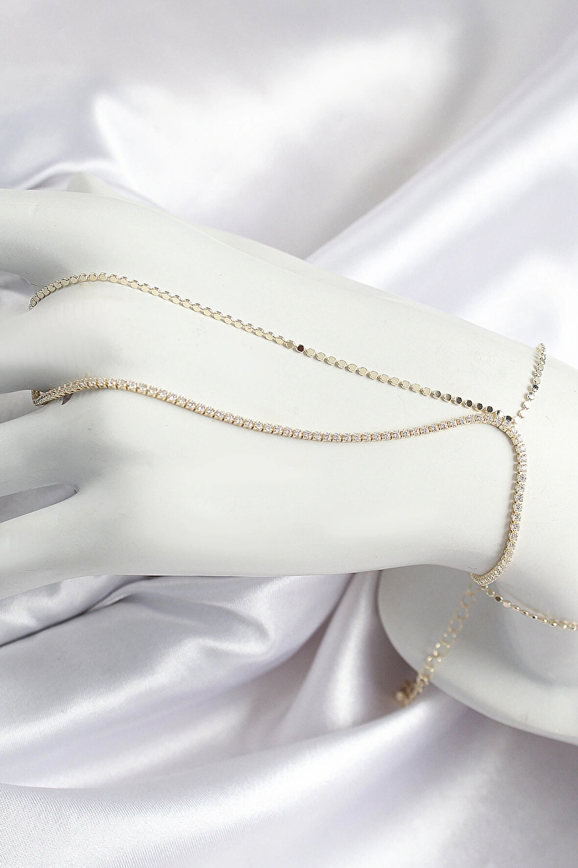 Dodes Dodes Pirinç Zirkon Taşlı Ezme Zincir Model Gold Renk Kadın Şahmeran TG27SN689