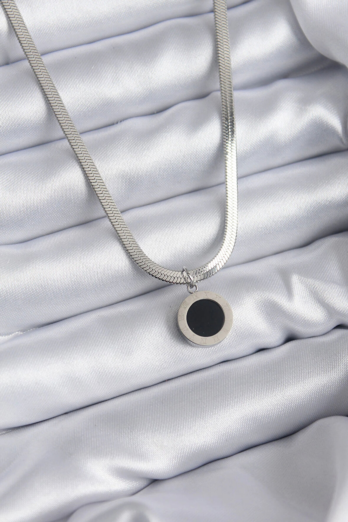 Dodes Dodes 316L Çelik Gümüş Renk İtalyan Zincir Model İşleme Detay Kadın Kolye TG27BKO7866