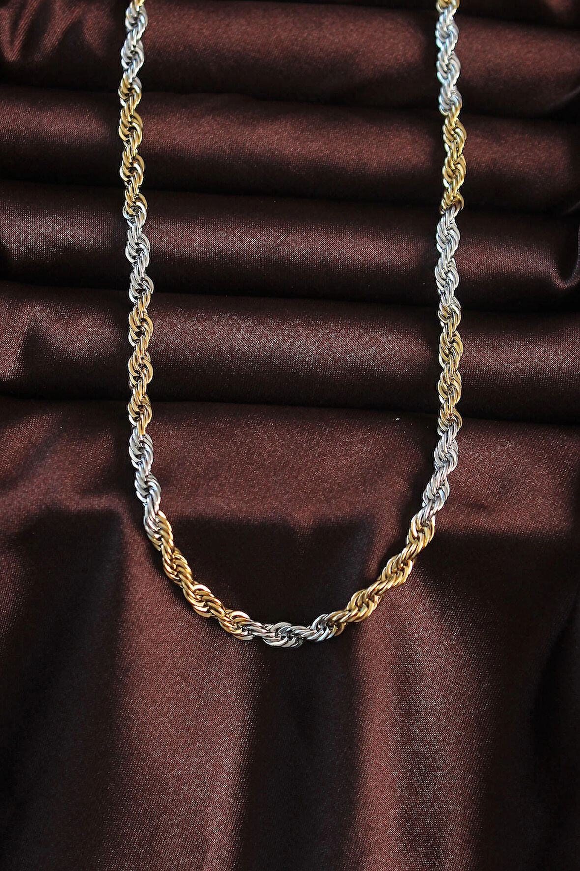 Dodes 316L Çelik Çift Renk Burgu Tasarımlı Kolye TG27ERK1364