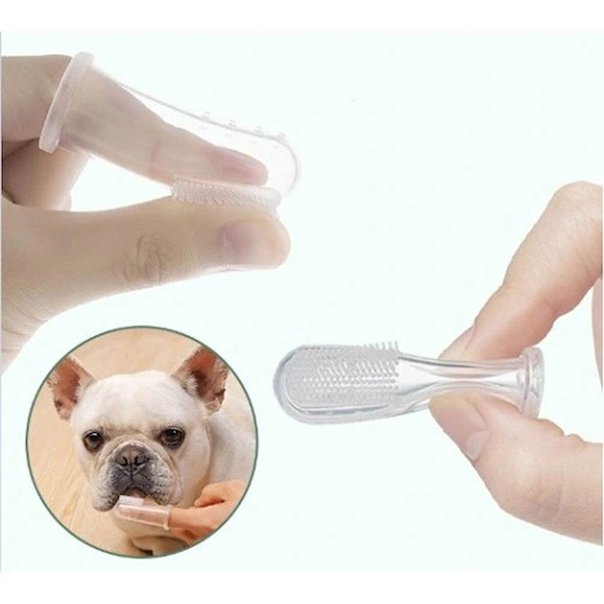 Dodes Parmağa Takılan Hayvan Diş Kaşıma Fırçası