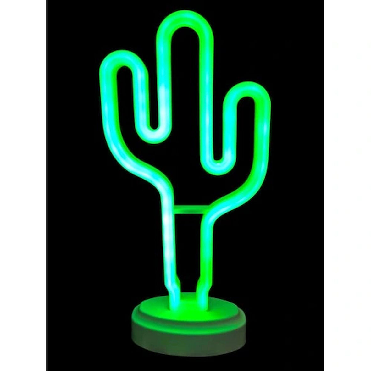 Dodes Neon Işıklı Kaktüs Masa Gece Lambası Pil+Usb