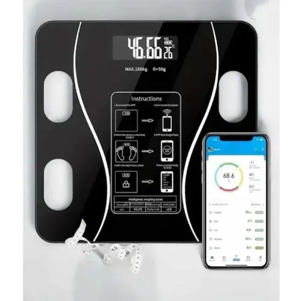 Dodes Bluetooth Özellikli Akıllı Tartı