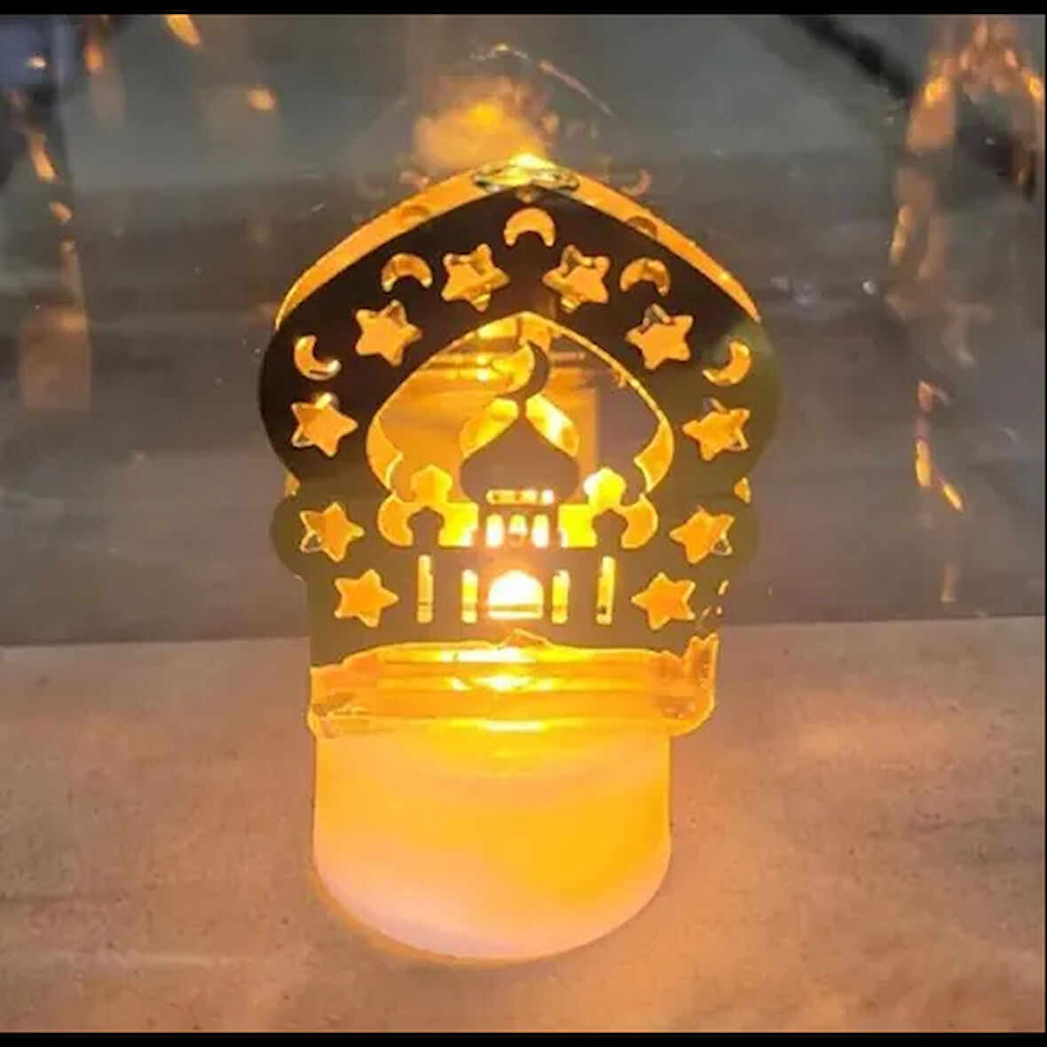 Dodes 12'li Ramazan Ayaklı LED Işık (Gold, Minare Motifli)